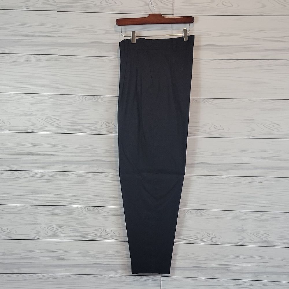 Classiques Linen Dress Pants Pleated Front - Black Womens Size 14